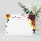 Carte de conseil mariage Mariage de fleurs de sole (Debout devant)