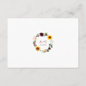 Carte de conseil mariage Mariage de fleurs de sole (Dos)