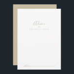 Carte de conseil Mariage minimaliste Gold<br><div class="desc">Cette carte de conseil minimaliste mariage or est parfaite pour un mariage moderne. Le design sobre et élégant présente une typographie de script classique et sophistiquée en or. Ces cartes sont parfaites pour un mariage, une douche nuptiale, un baby shower, une fête de remise de diplômes et plus encore. Personnalisez...</div>
