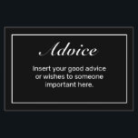 Carte de conseil Mariage noir minimaliste moderne<br><div class="desc">Carte conseil mariage. Design moderne minimaliste noir blanc design avec cadre noir fin. D'autres articles sont disponibles dans ce style dans notre magasin. Vous pouvez modifier la conception plus loin,  modifier la couleur arrière - plan,  les polices et ajouter du texte en cliquant sur le lien "customiser plus loin".</div>