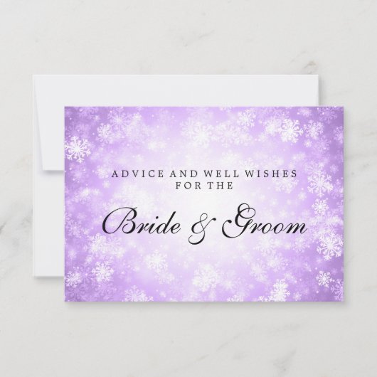 Carte de conseil mariage Purple Winter Wonderland (Devant)