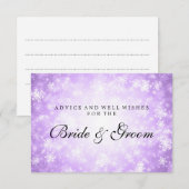 Carte de conseil mariage Purple Winter Wonderland (Devant / Derrière)
