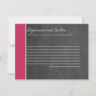 Carte de conseil Mariage rose Chalkboard