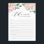 Carte de conseil Mariage Rose couleur rose vif<br><div class="desc">Donnez des conseils aux jeunes mariés avec ces jolies cartes de conseils aux mariages floraux. Il présente des illustrations de couleurs de watecolor de roses de jardin, d'hydrangées et de bouquets d'eucalyptus avec un script élégant. Personnalisez en ajoutant des noms et d'autres détails. Ces cartes de conseils florales rose vif...</div>