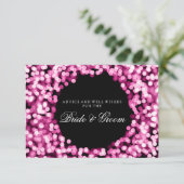 Carte de conseil mariage rose étincelante (Debout devant)