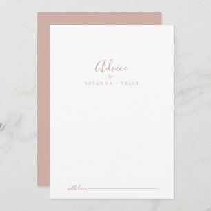 Carte de conseil Mariage rose Gold Simple Minimali
