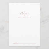 Carte de conseil Mariage rose Gold Simple Minimali (Devant)