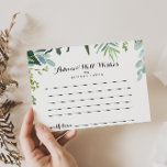Carte de conseil Mariage Tropical Green Classy<br><div class="desc">Cette carte de conseil mariage tropicale et verdoyante est parfaite pour un mariage moderne. Le design est composé de feuilles tropicaux à dominante verte soigneusement arrangés. Ces cartes sont parfaites pour un mariage, une douche nuptiale, un baby shower, une fête de remise de diplômes et plus encore. Personnalisez les cartes...</div>