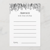 Carte de conseil Mariage White and Black Greenery (Devant)