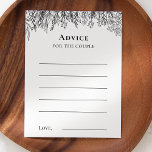 Carte de conseil Mariage White and Black Greenery<br><div class="desc">Ce design de carte conseil Mariage White and Black Greenery offre une combinaison classique de typographie minimaliste simple avec un étage couleur blanche et noire neutre et une verdure élégante d'art en ligne. Les ornements en silhouette de feuille moody sont astucieusement arrangés pour créer une belle forme fluide qui démarre...</div>