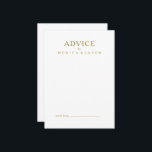 Carte de conseil minimaliste or classique Mariage<br><div class="desc">Cette carte de conseil minimaliste classique en or mariage est idéale pour un événement simple et élégant. La typographie vintage d'or lui donne une touche formelle classieuse. Gardez-le tel quel,  ou choisissez de le personnaliser avec des illustrations ou des graphiques de votre choix.</div>