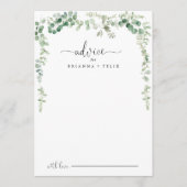 Carte de conseil minimaliste pour Mariage Eucalypt (Devant)