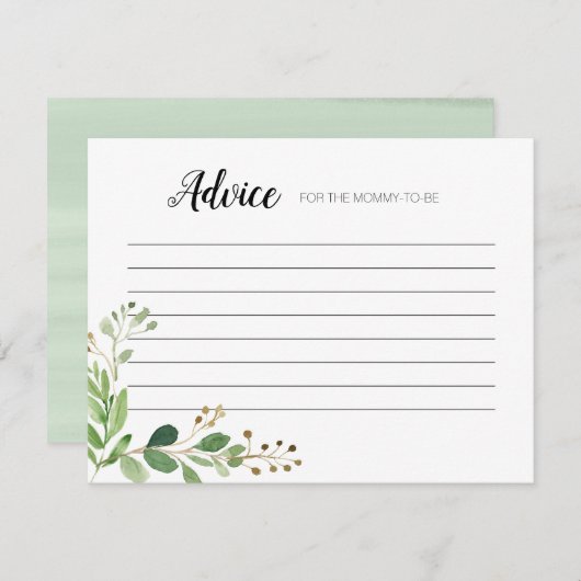 Carte de conseil moderne botanique verte (Devant / Derrière)