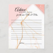 Carte de conseil moderne en marbre rose et or (Devant)