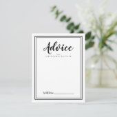 Carte de conseil moderne Mariage noir blanc nouvea (Debout devant)