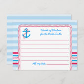 Carte de conseil nautique Ancre (Devant / Derrière)