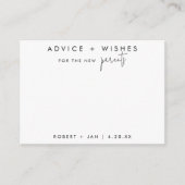 Carte de conseil Noir/Blanc pour les nouveaux pare (Devant)