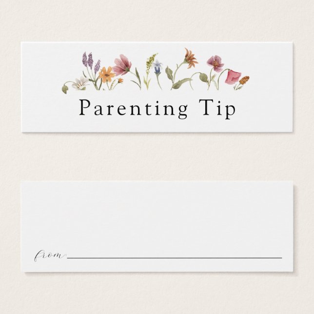 Carte de conseil parents fleurs sauvages (Devant & derrière)