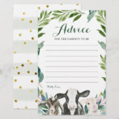 Carte de conseil pour Baby shower animal de ferme (Devant / Derrière)