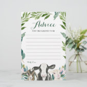 Carte de conseil pour Baby shower animal de ferme (Debout devant)