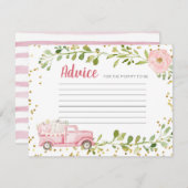 Carte de conseil pour Baby shower de camion Citrou (Devant / Derrière)