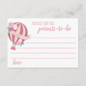 Carte de conseil pour Baby shower fille à ballons  (Devant)