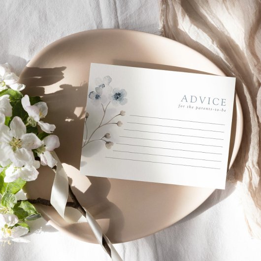 Carte de conseil pour Baby shower floral simple et