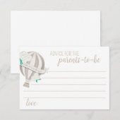 Carte de conseil pour bébé avec ballon à air chaud (Devant / Derrière)