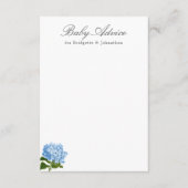 Carte de conseil pour bébé Blue Hydrangea (Devant)