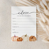 Carte de conseil pour bébé citrouille