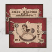 Carte de conseil pour bébé Cowboy (Devant / Derrière)