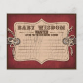 Carte de conseil pour bébé Cowboy (Dos)