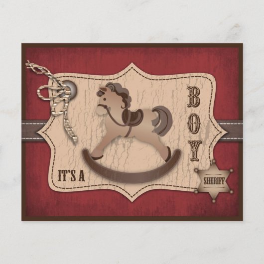 Carte de conseil pour bébé Cowboy (Devant)