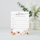 Carte de conseil pour bébé florale citrouille Bour (Debout devant)