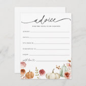 Carte de conseil pour bébé florale citrouille Bour (Devant / Derrière)