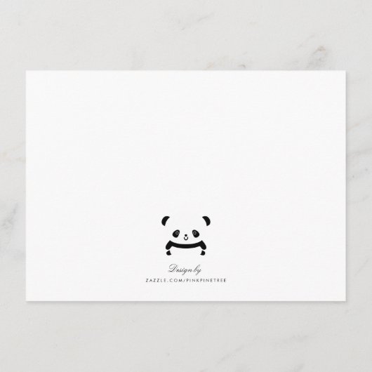 Carte de conseil pour bébé Panda Bear élégant (Dos)