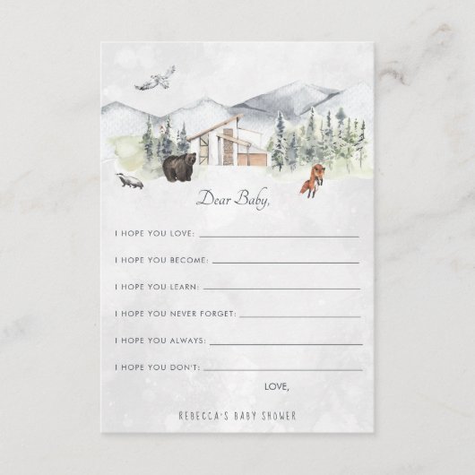 Carte de conseil pour bébés | Forêt de bois (Devant)