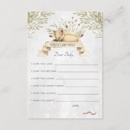 Carte de conseil pour bébés | Renard des bois (Devant)