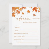 Carte de conseil pour Fêtes des mariées automnales (Devant)