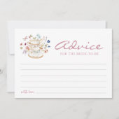 Carte de conseil pour la fête du thé rose (Devant)