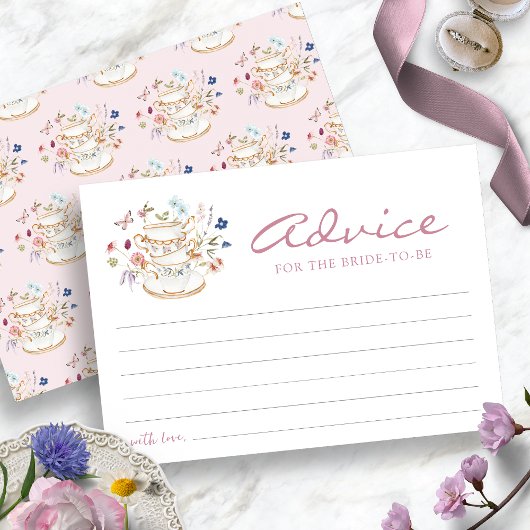 Carte de conseil pour la fête du thé rose