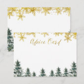 Carte de conseil pour le Baby shower de Noël d'hiv (Devant / Derrière)