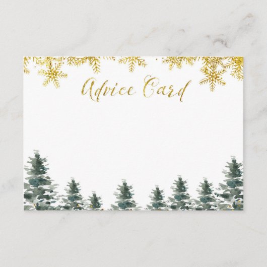 Carte de conseil pour le Baby shower de Noël d'hiv (Devant)