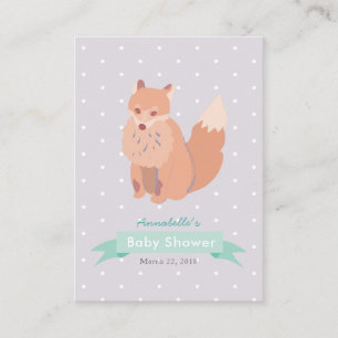 Carte de conseil pour le Baby shower Woodland Fox 