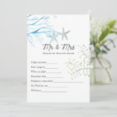 Carte de conseil pour le jeu d'algues marines (Debout devant)