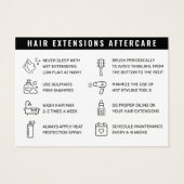 Carte de conseil pour les extensions de cheveux (Dos)
