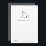 Carte de conseil pour Mariage de script élégant<br><div class="desc">Cette carte de conseil de mariage de script sophistiquée est parfaite pour un mariage moderne. Le design sobre et élégant présente une typographie de script classique et sophistiquée en noir et blanc. Ces cartes sont parfaites pour un mariage, une douche nuptiale, un baby shower, une fête de remise de diplômes...</div>