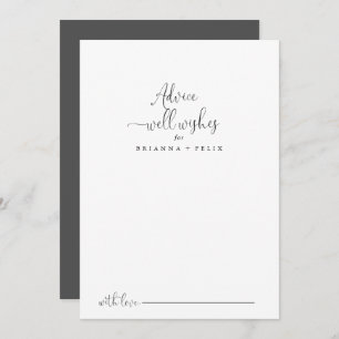 Carte de conseil pour Mariage de script élégant