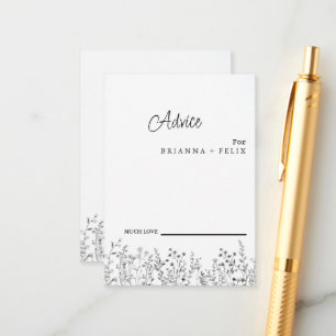 Carte de conseil pour Mariage Fleur sauvage coloré