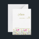Carte de conseil pour Mariage Fleur sauvage coloré<br><div class="desc">C'est la belle élégante carte de conseil Mariage fleur sauvage. Cette carte-conseil fleur sauvage colorée est parfaite pour votre mariage d'été simple et fantaisiste en arc-en-ciel boho. Il est parfait comme des cartes mariages,  cartes de visite et plus. Cliquez sur le bouton customiser pour personnaliser le design.</div>